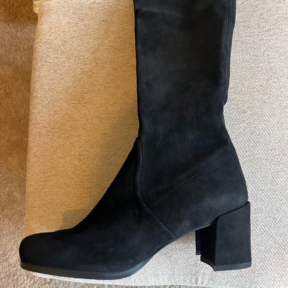 NIB Stuart Weitzman Hinterland Black Suede Over the Knee Boots Size 6.5 - Picture 9 of 11